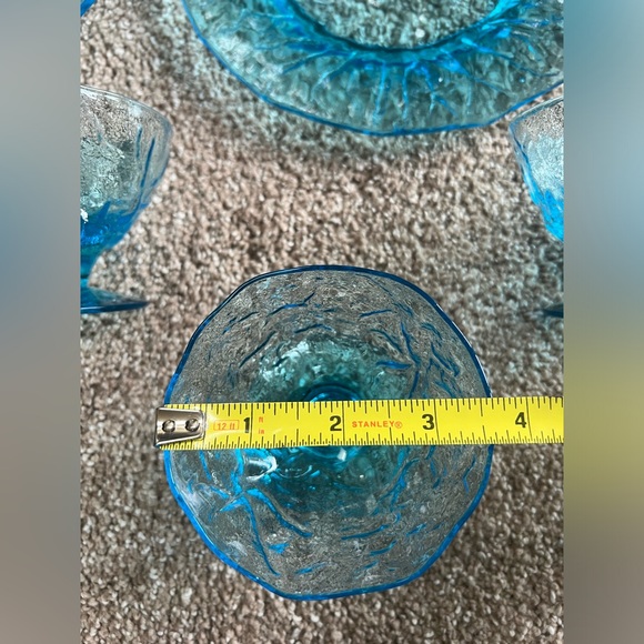 Seneca Glass Company Morgantown Peacock Blue RARE Set of 10 Plates + 10 Glasses - Picture 8 of 9
